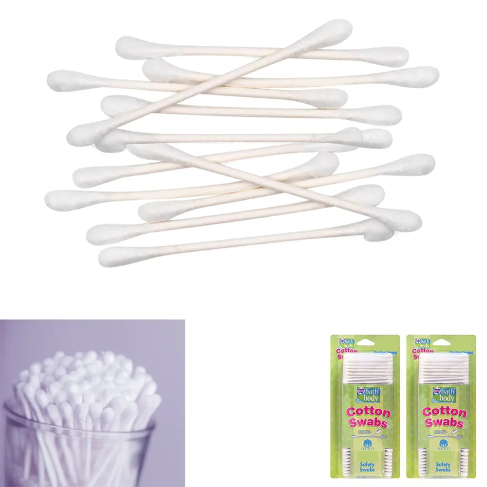 1100 Ct Cotton Swabs Double Tipped Applicator Q Tip Clean Ear Wax Makeup Remover