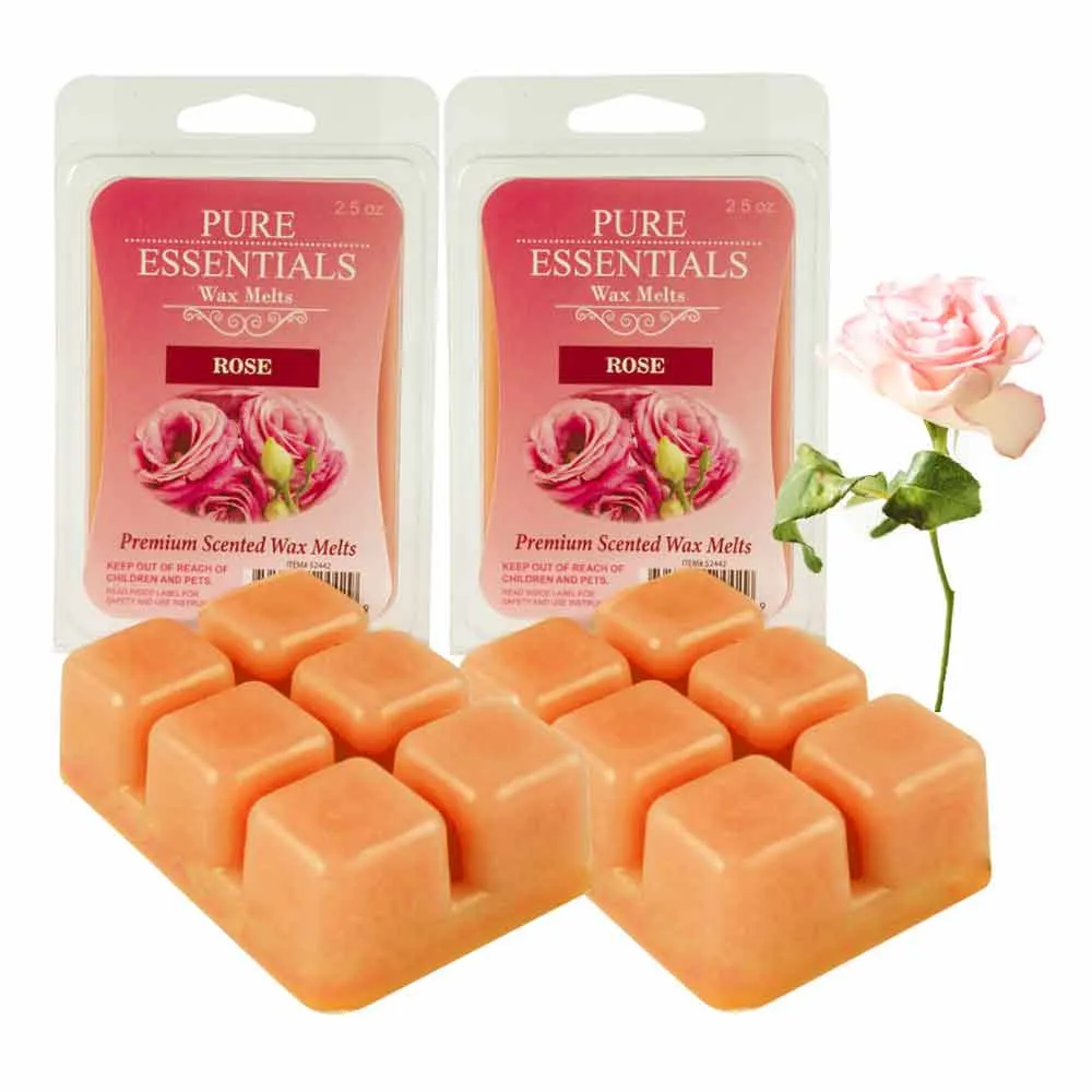 2 Pk Cube Rose Wax Melts Candle Warmer Scented Fragrance 2.5oz Aroma Therapy