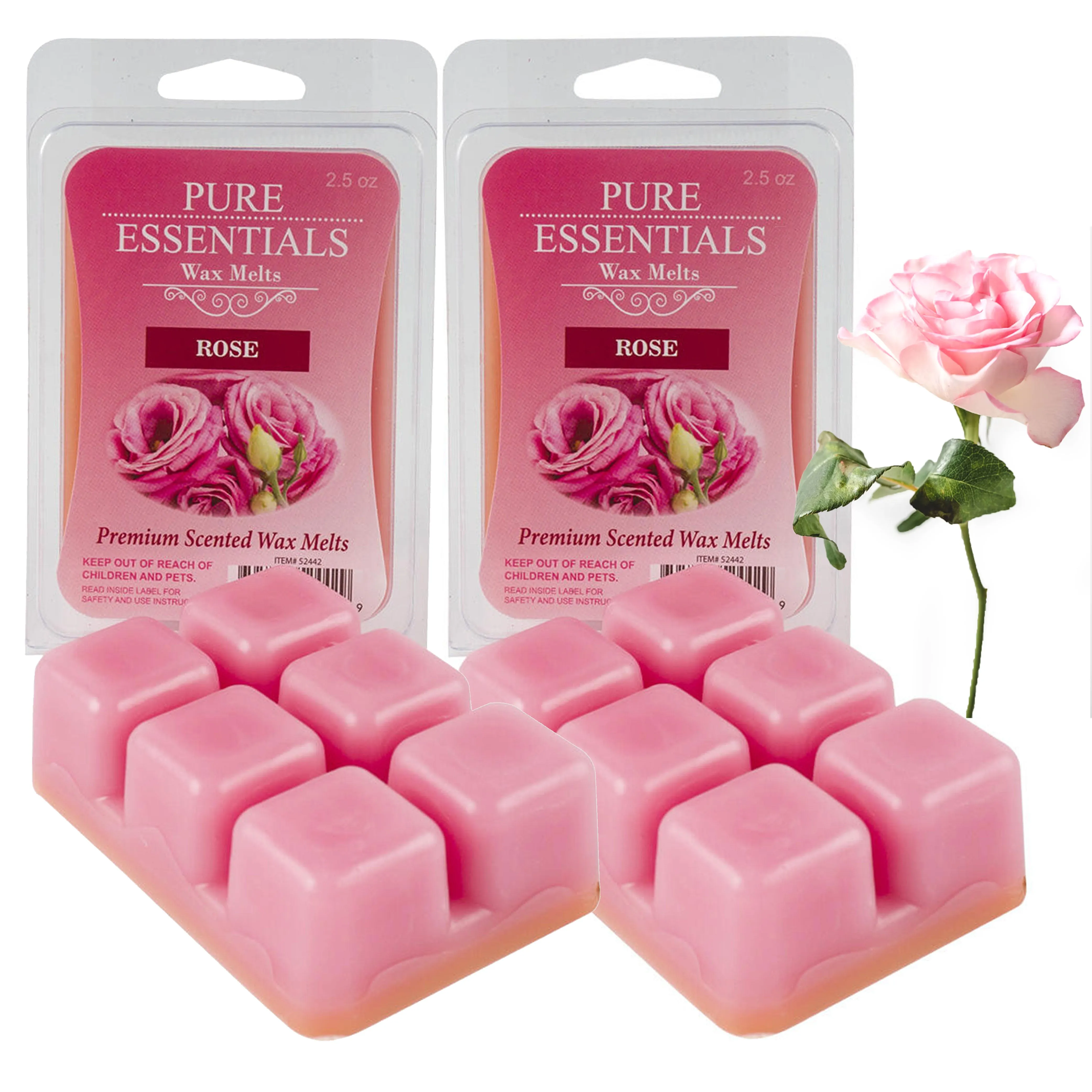 2 Pk Cube Rose Wax Melts Candle Warmer Scented Fragrance 2.5oz Aroma Therapy
