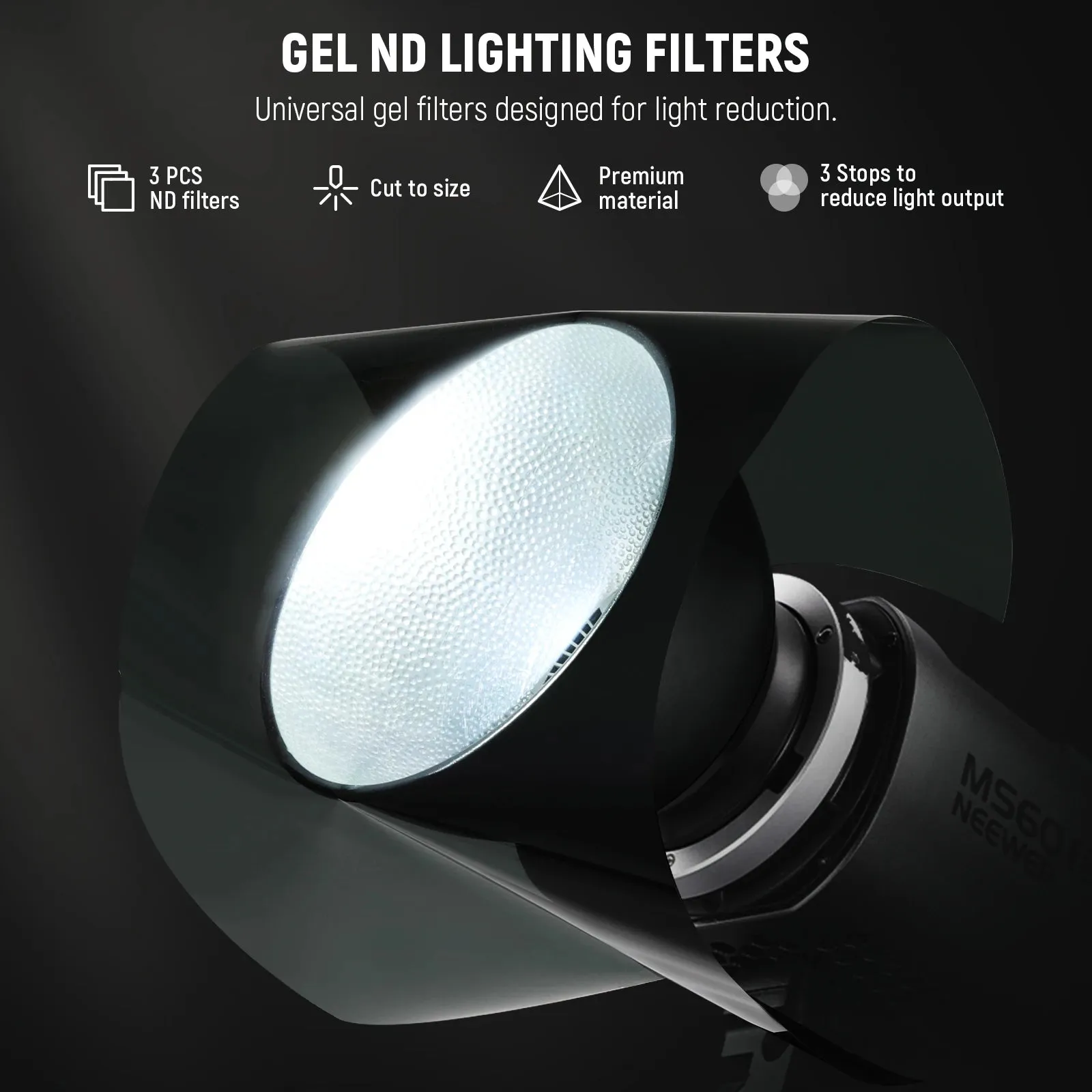3pcs Nd Gels Filter Sheet for Monolight Nd3 Nd6 Nd9 Light Dimming Gels Polyester Filters