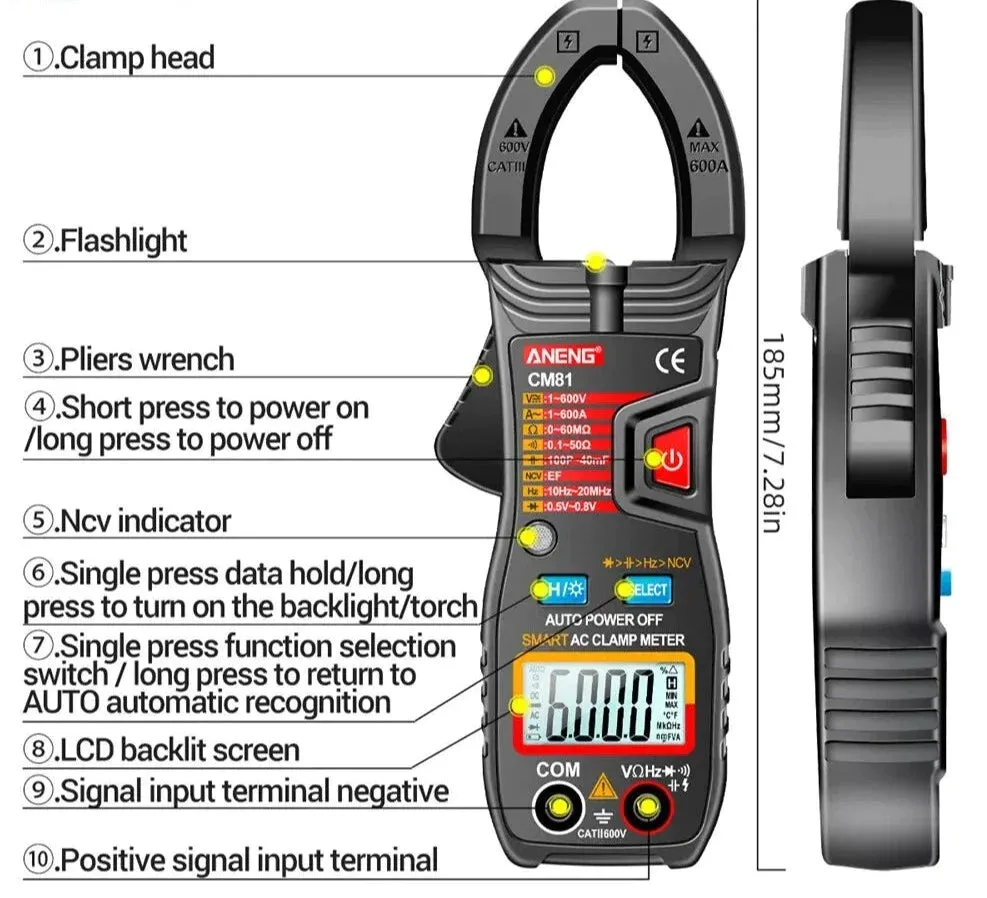 Aneng Cm80 Cm81 Digital Clamp Meter