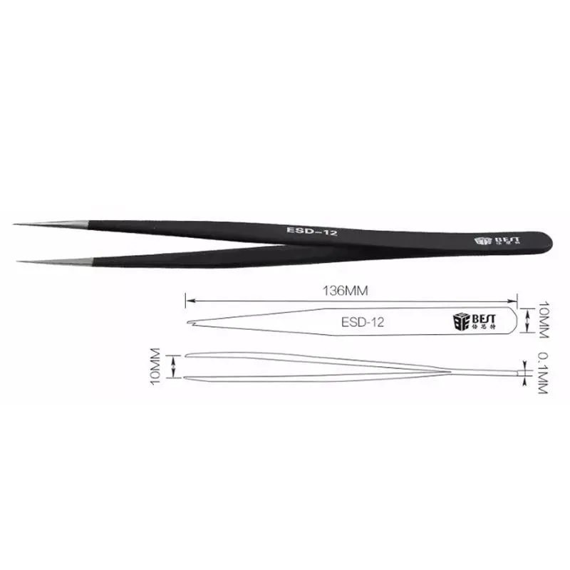 Anti-static Stainless Steel Tweezers for Precision