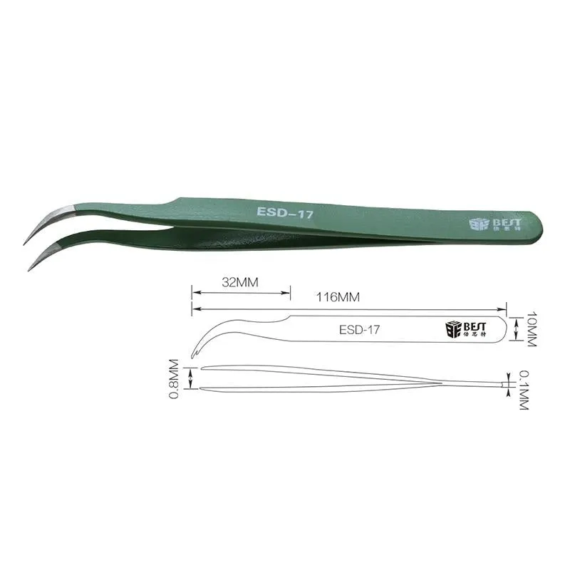 Anti-static Stainless Steel Tweezers - Precision Esd
