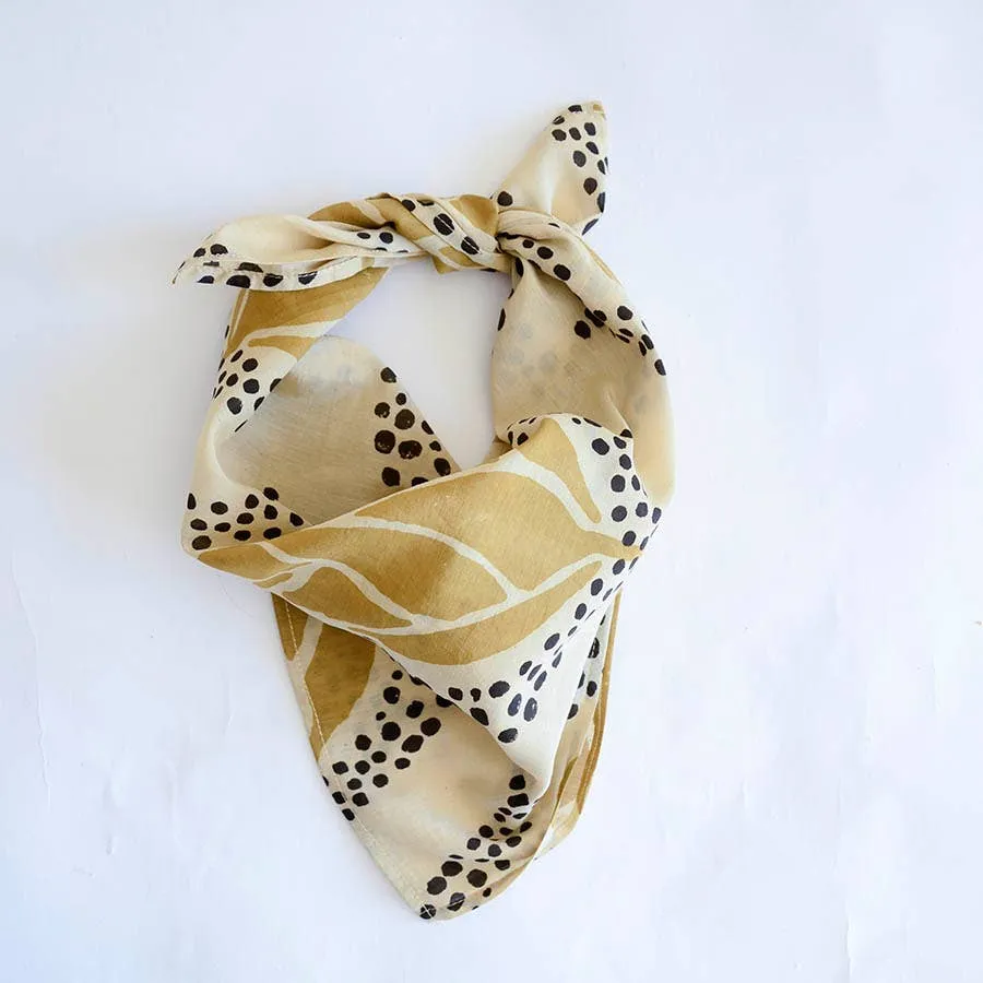 Bandana Scarf Block print cotton - Golden Gal