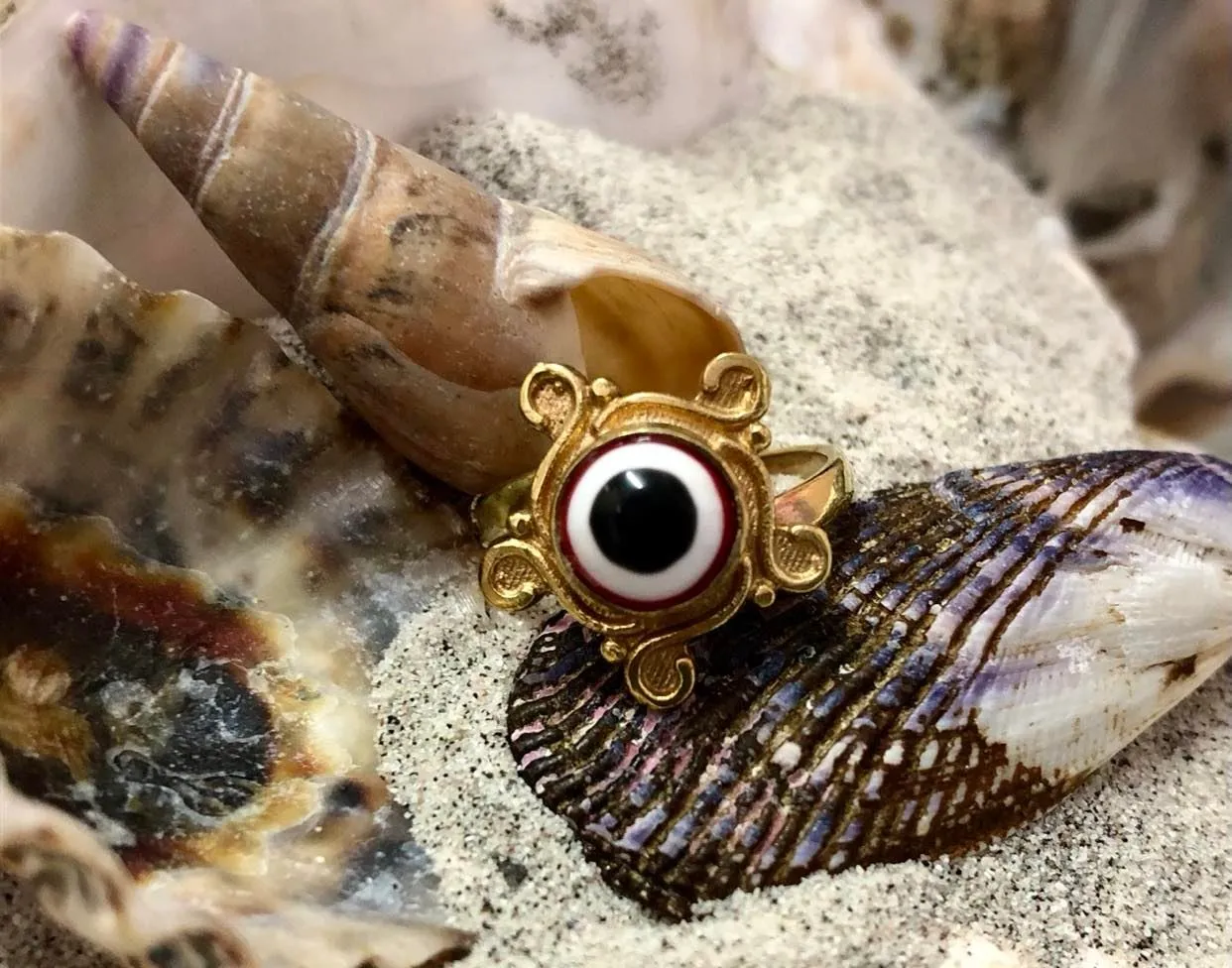Brass Evil Eye Swirl