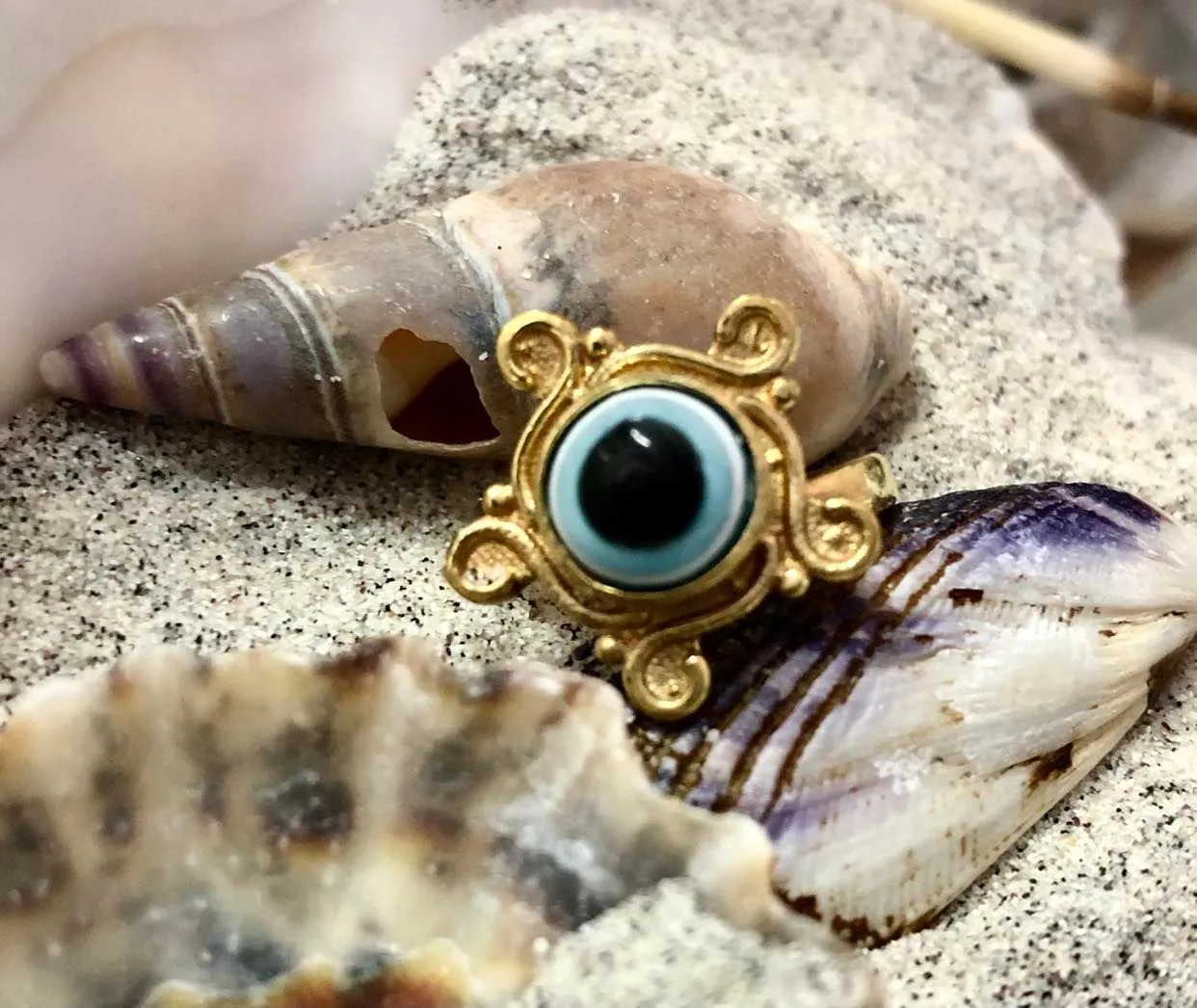 Brass Evil Eye Swirl