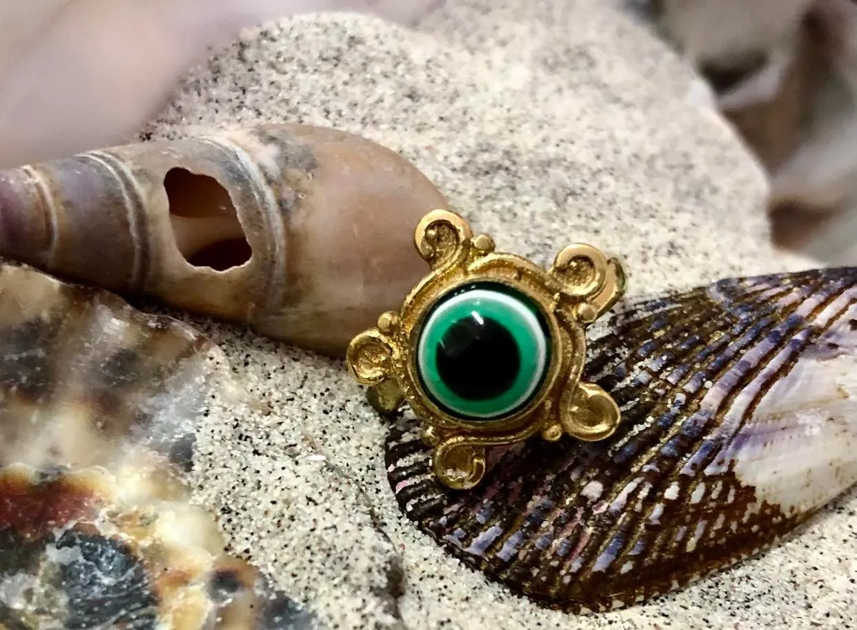 Brass Evil Eye Swirl
