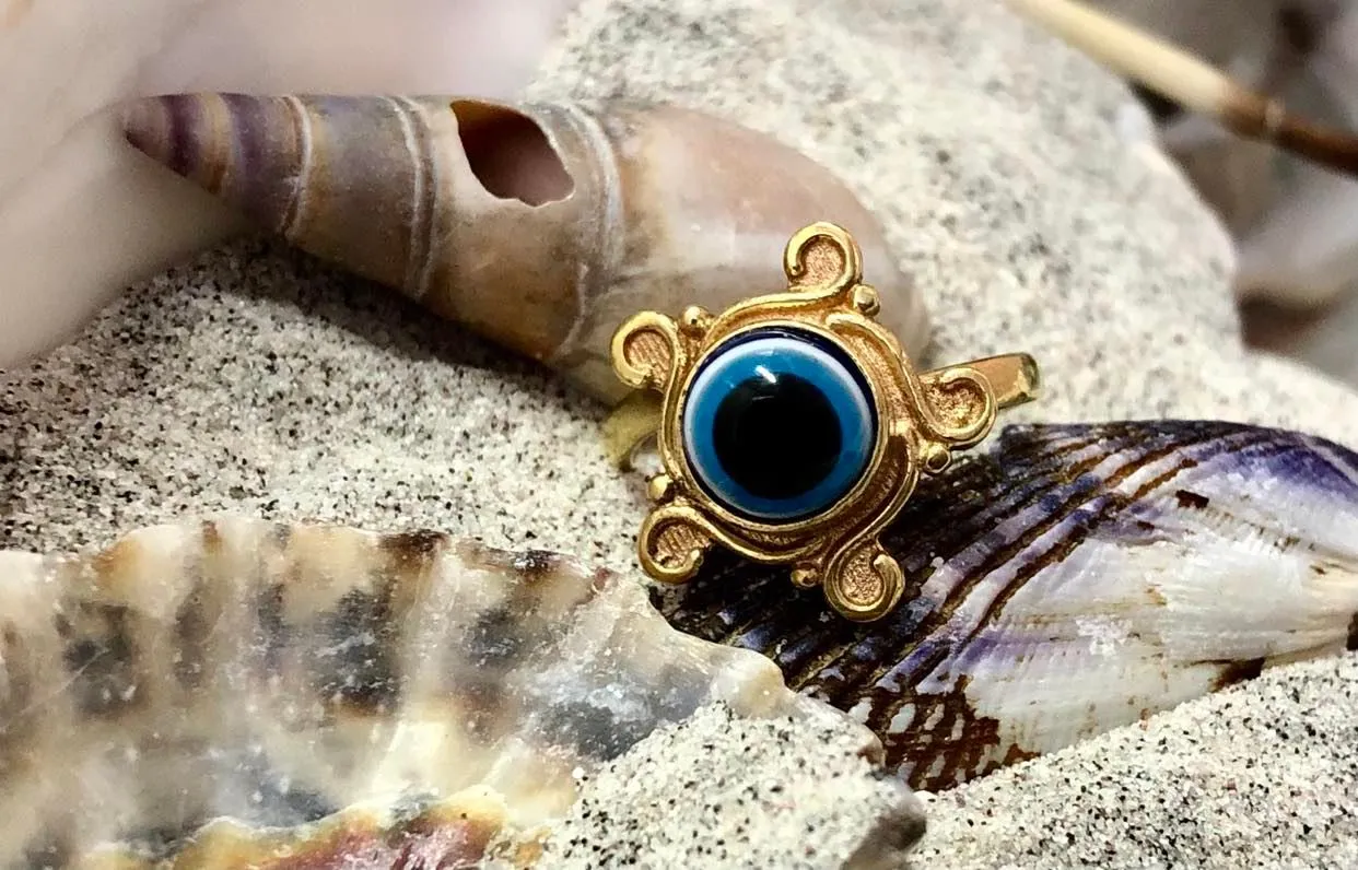 Brass Evil Eye Swirl