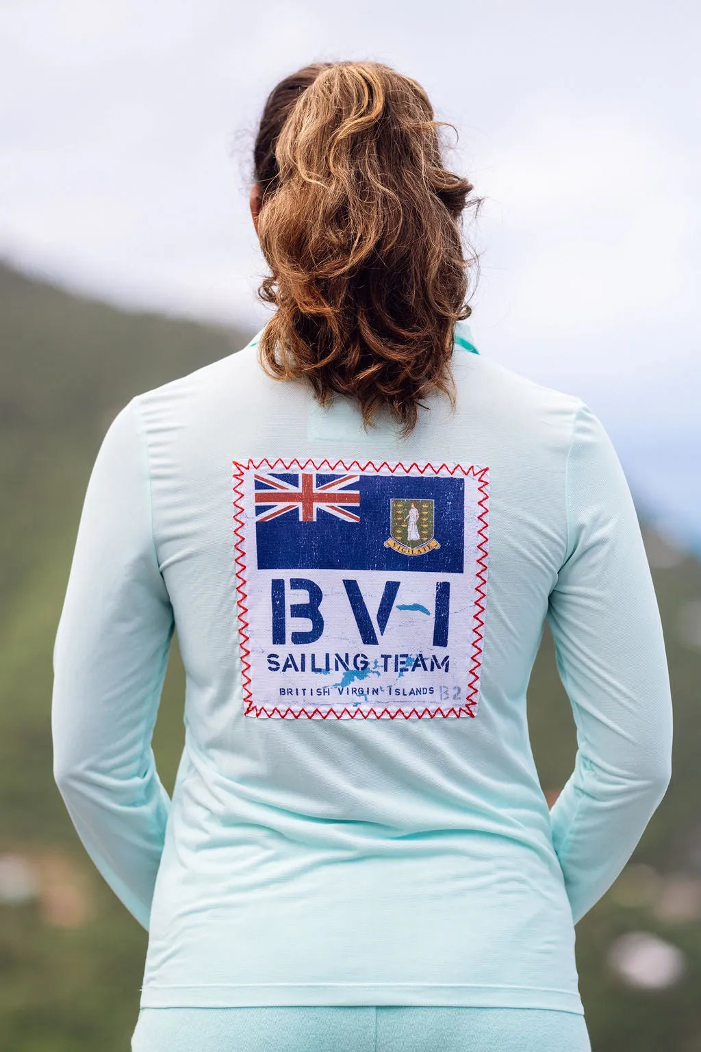 BVI Sailing Team UPF50 Zip Tech Top - Sea Green