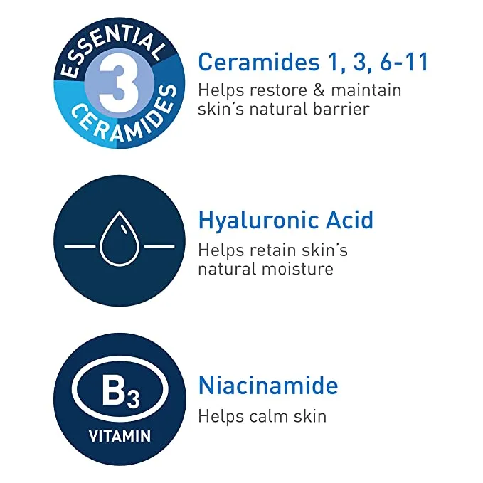 CeraVe PM Facial Moisturizing Lotion  Night Cream with Hyaluronic Acid and Niacinamide  Ultra-Lightweight, Oil-Free Moisturizer for Face - 3 Ounce