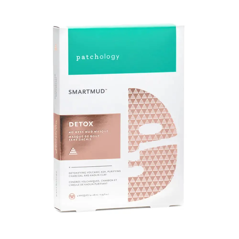 CLEARANCE - Patchology SmartMud® No Mess Mud Masques: Detox Sheet Masks - 4 pack