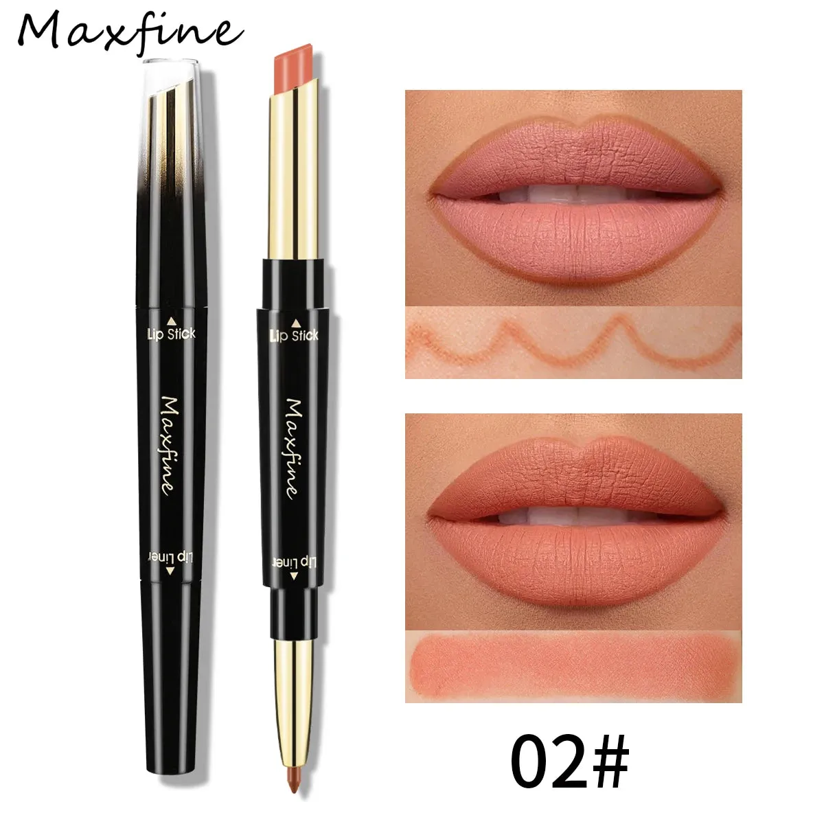 Double Ended 2 In 1 Matte Lip Liner Durable Waterproof Nude Red Lipstick