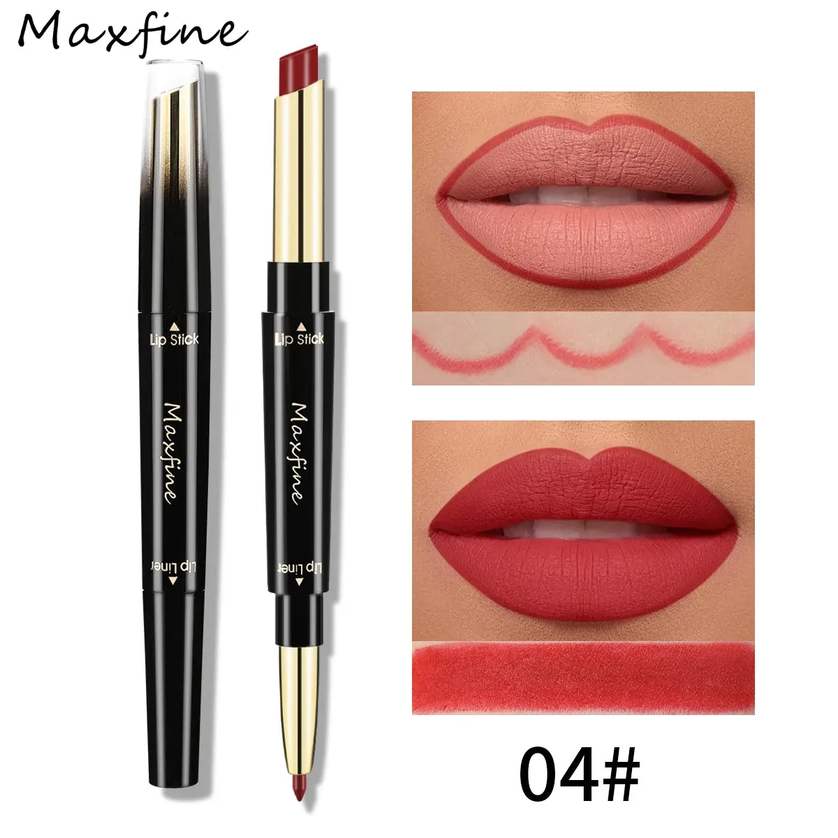 Double Ended 2 In 1 Matte Lip Liner Durable Waterproof Nude Red Lipstick