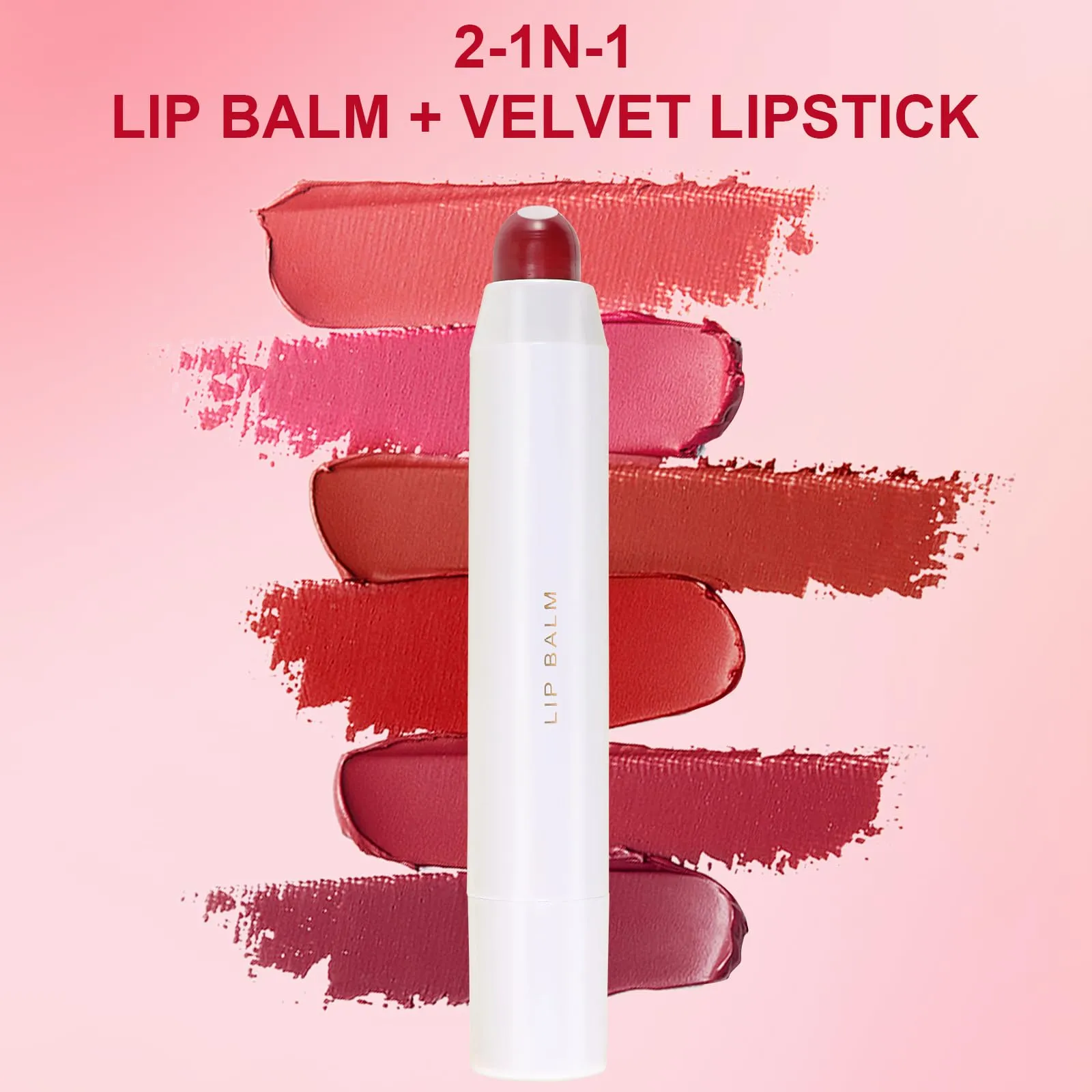 Erinde Tinted Lip Balm   Buildable Lip Color, Natural Gloss Finish, Hydrating Lightweight, Moisturize & Tint Lipstick with Vitamin E, Vegan Lip Balm Lip Care Makeup Gift, 02#