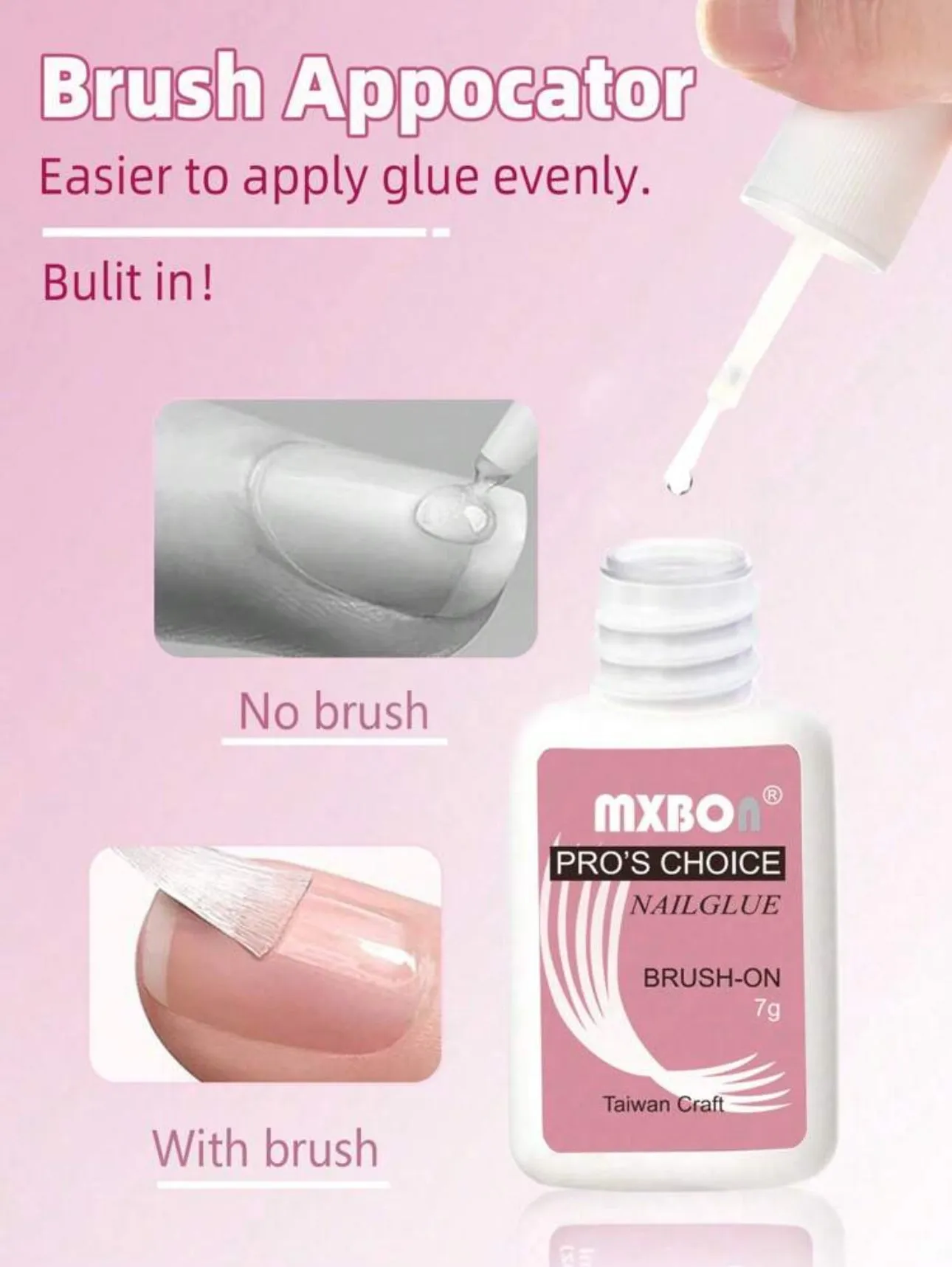 Extra Strong Brush-On Nail Glue For Acrylic Nails, Nail Tips & Press-On Nails
