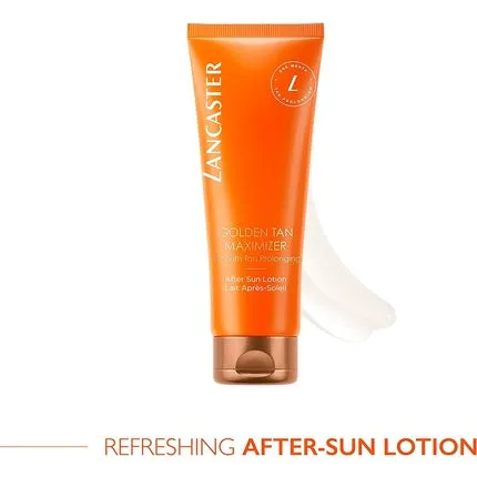Golden lotion to maximize tan after sun, 250 ml natural tanning accelerator, soothing body cooling, Lancaster