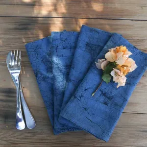 Hand Dyed Indigo Blue Napkins - Set of 4