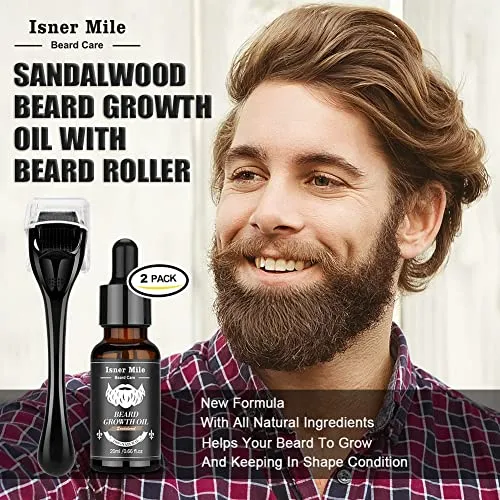 Isner Mile Beard Kit for Men, Grooming & Trimming Tool Complete Set with Shampoo Wash, Beard Care Growth Oil, Balm, Brush, Comb, Scissors & Storage Bag, Perfect Gifts for Him Man Dad Father Boyfriend