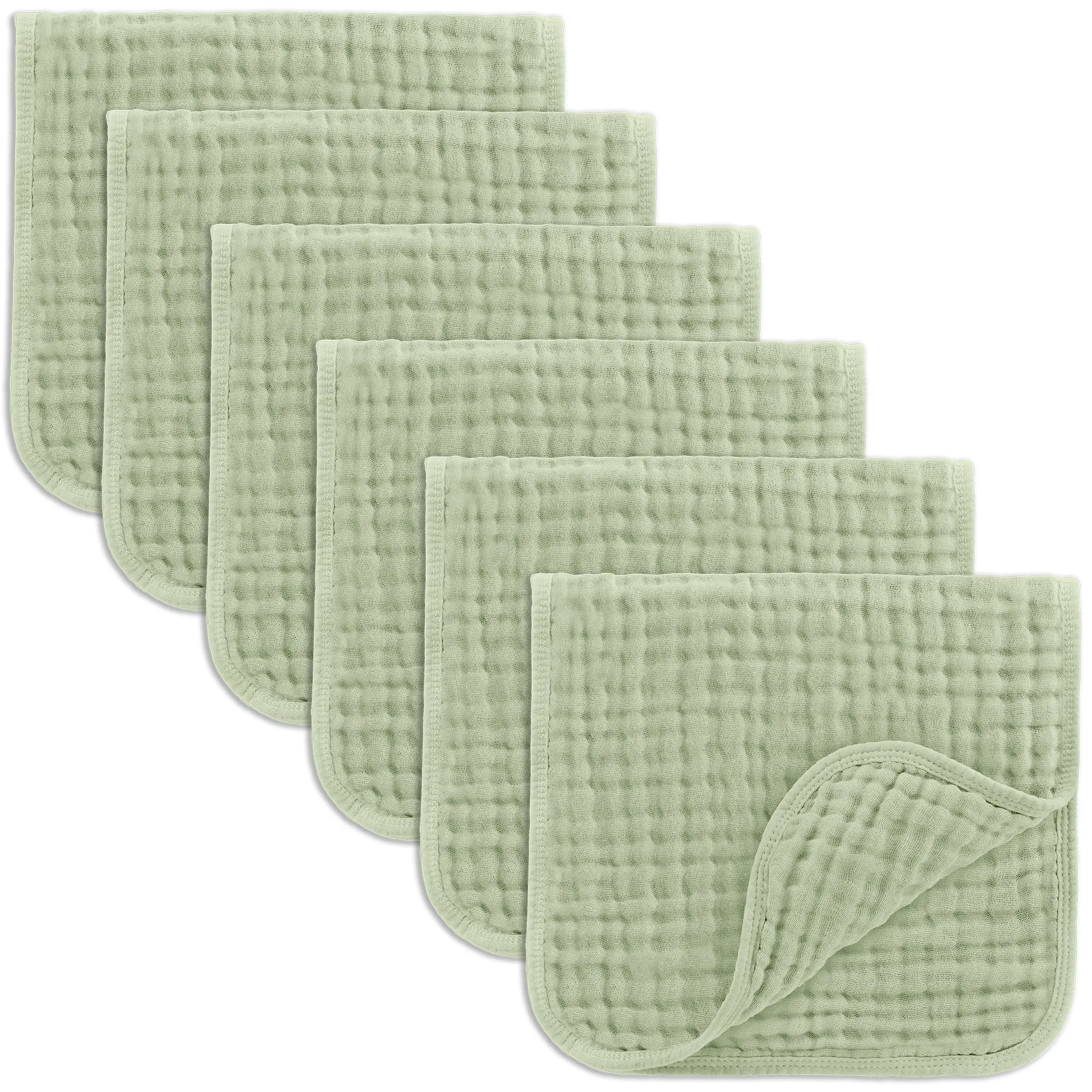 Muslin Burp Cloths by Comfy Cubs: White / 6-Pack 20X10