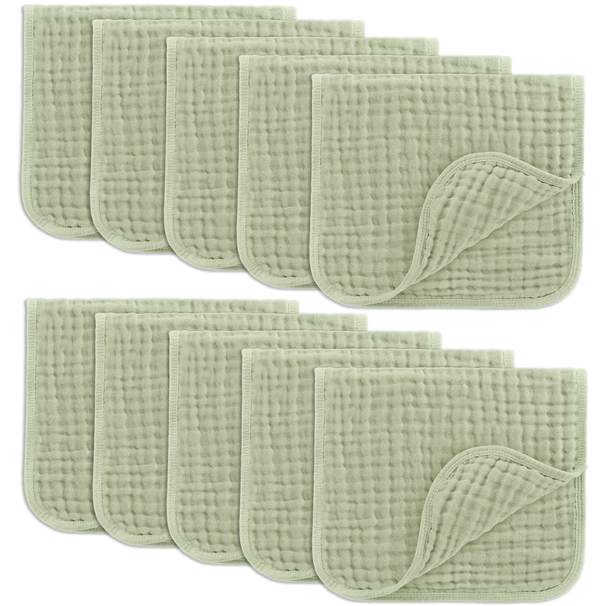 Muslin Burp Cloths by Comfy Cubs: White / 6-Pack 20X10