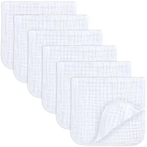 Muslin Burp Cloths by Comfy Cubs: White / 6-Pack 20X10