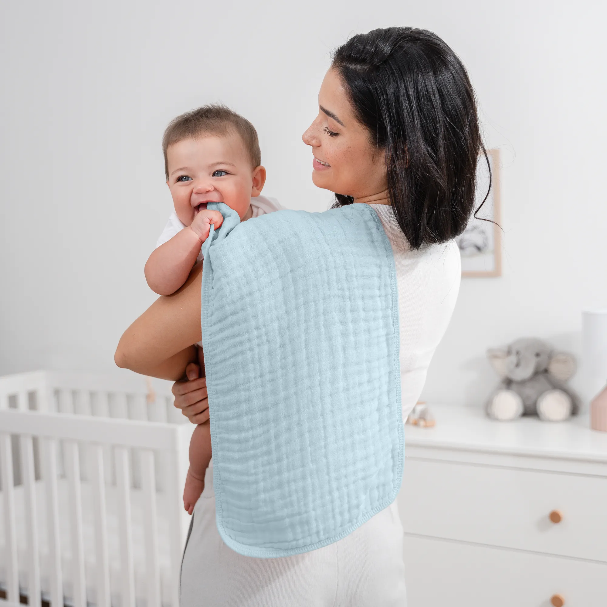 Muslin Burp Cloths by Comfy Cubs: White / 6-Pack 20X10