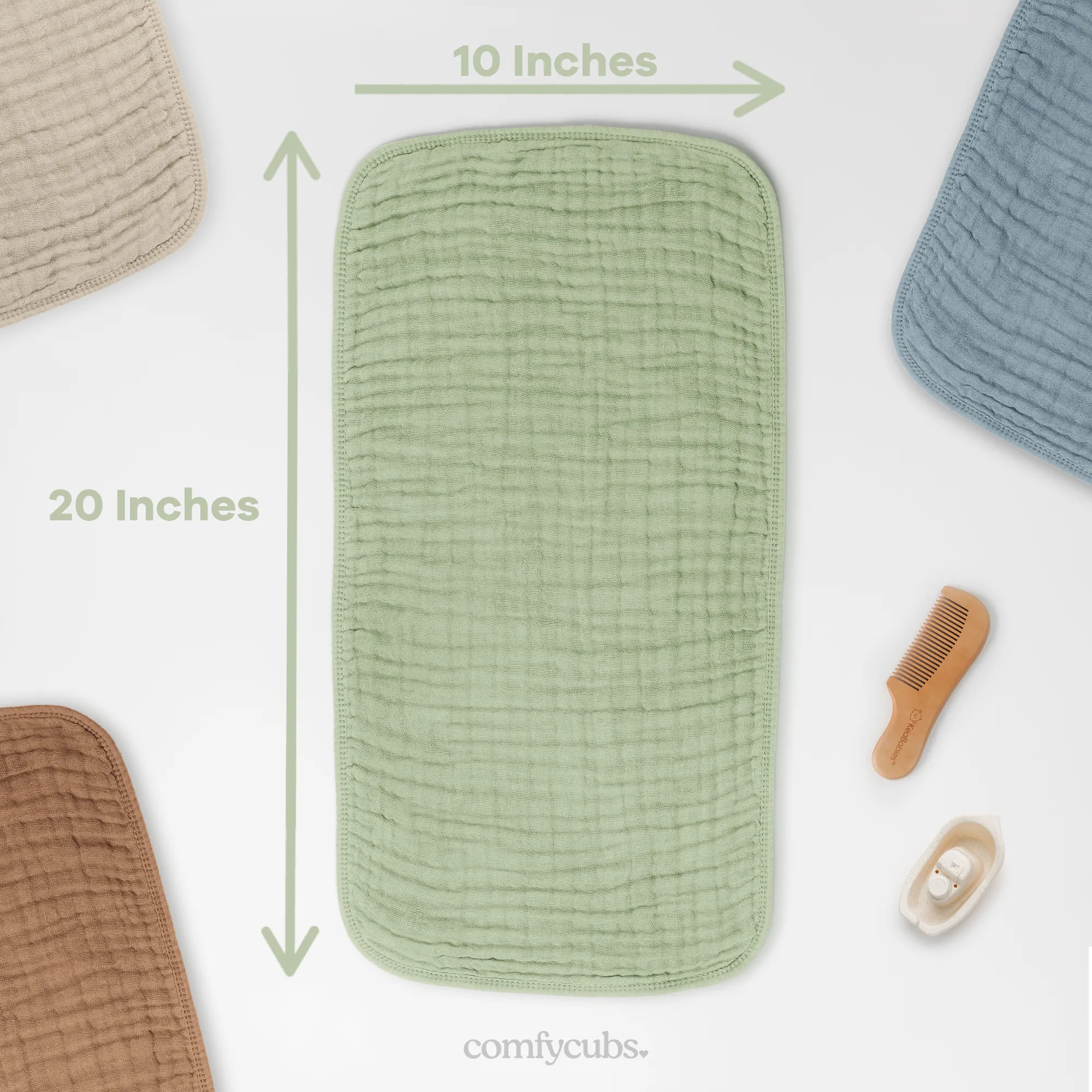 Muslin Burp Cloths by Comfy Cubs: White / 6-Pack 20X10