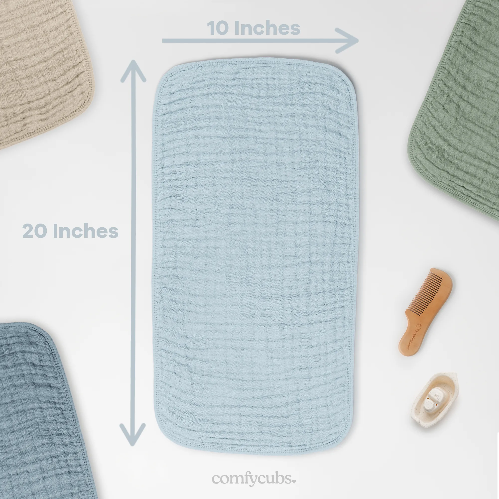 Muslin Burp Cloths by Comfy Cubs: White / 6-Pack 20X10
