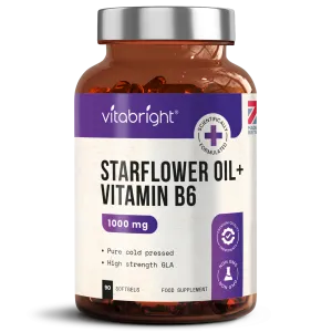 Starflower Oil Capsules - 90 Soft Gels - 1000mg Plus Vitamin B6